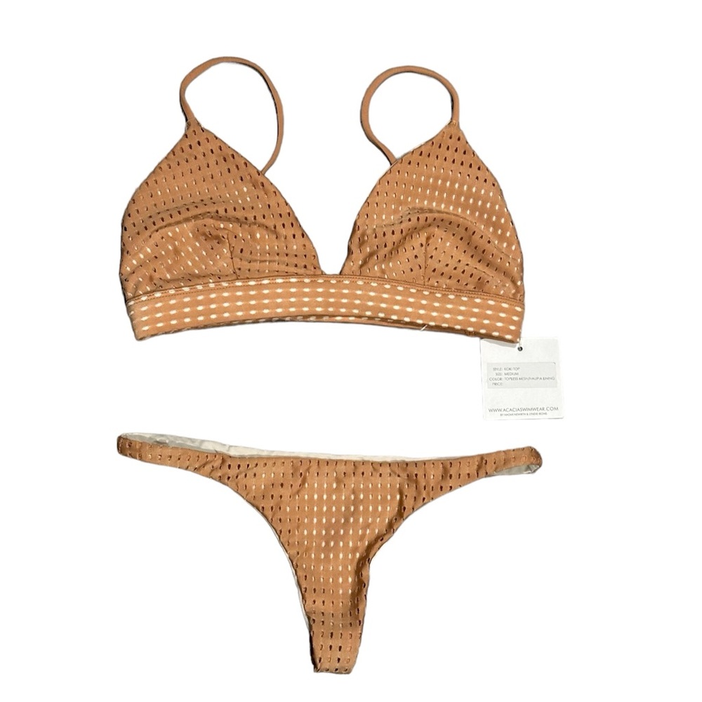 Acacia Swimwear Haupia Mesh / Haupia Lining Koki Top and Pipeline Bottoms Set